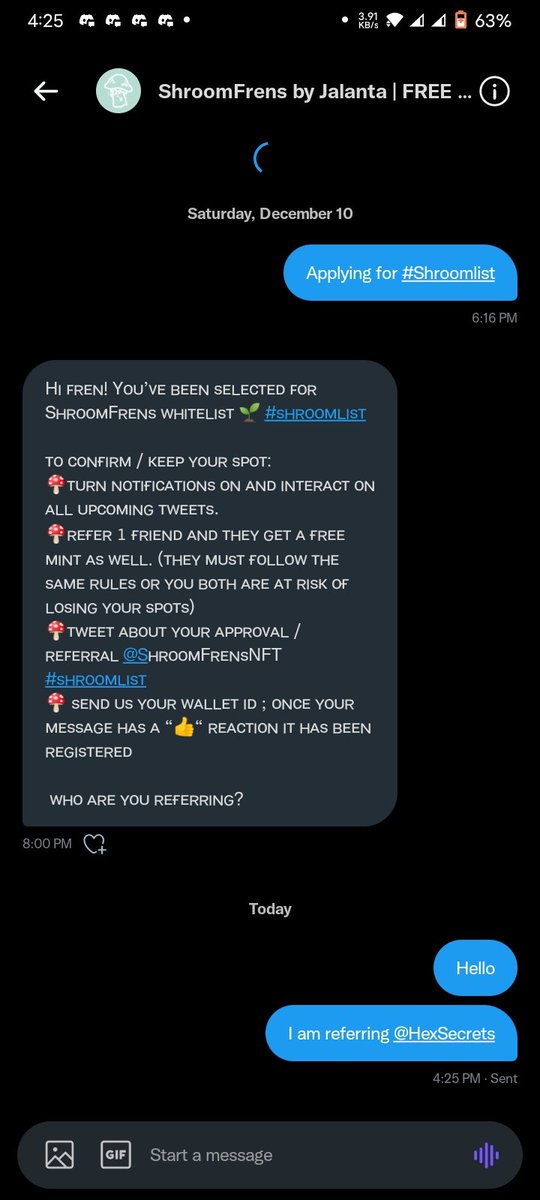 Hexiyor's tweet photo. Thank you @ShroomFrensNFT
#Shroomlist https://t.co/4vUZxQEh0L