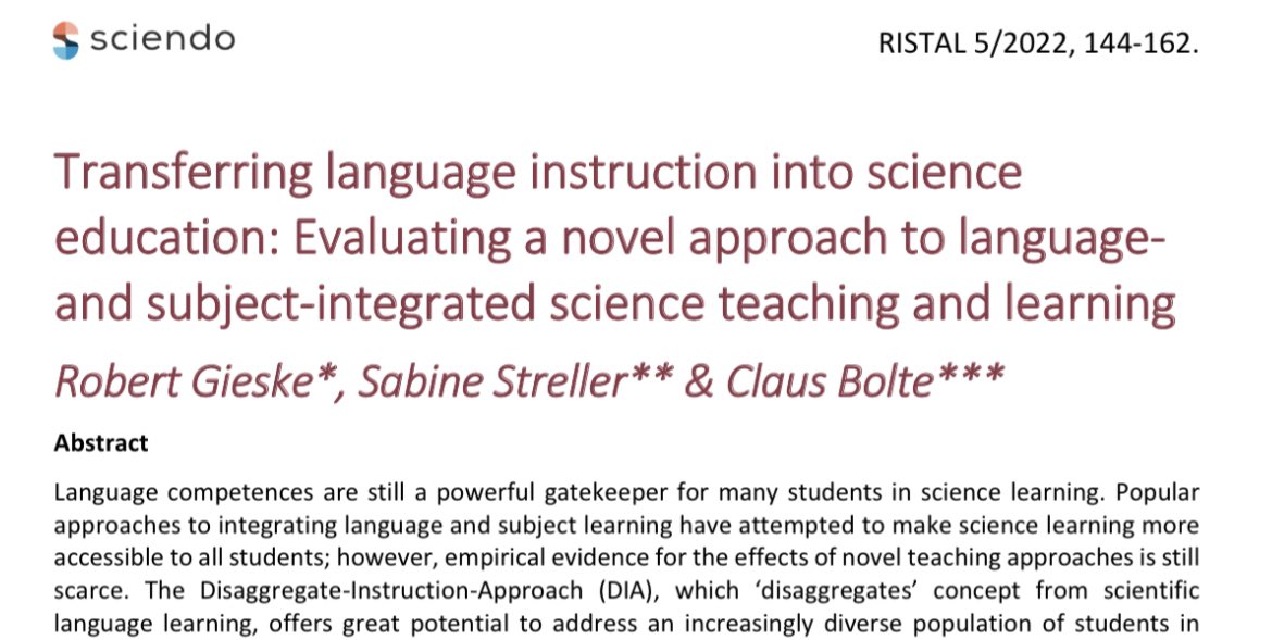 Beyond excited that my first peer-reviewed journal paper has just been published in #RISTAL 🍾 It’s been quite a long way but this makes me even prouder to share the news. You can have a look at it here: sciendo.com/article/10.237… #ChemEd #ScienceEd