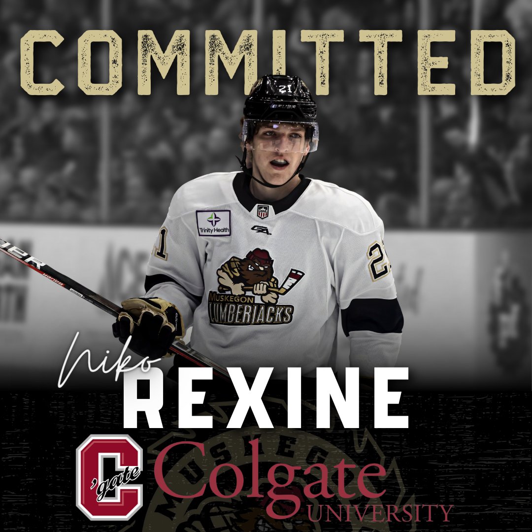 MuskegonJacks's tweet photo. Congratulations to Jacks' forward, @NRexine  for his commitment to @ColgateMIH !

#chopchop https://t.co/lGjjvjsxrc