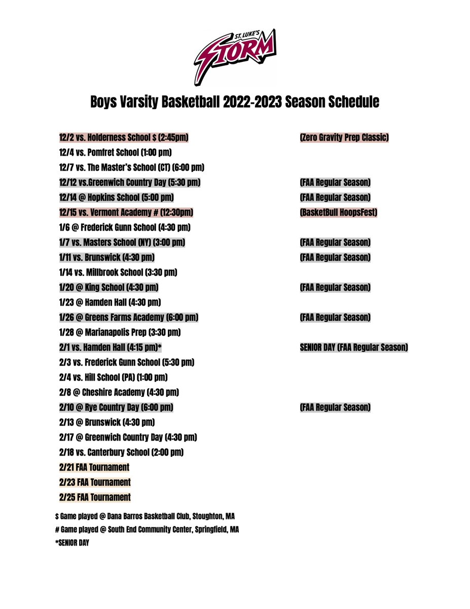 📢Our Updated, Updated, Updated, Updated 2022-2023 Schedule is out! Come support our guys in person! 📢
 #StormFam ⚡️🏀🔥