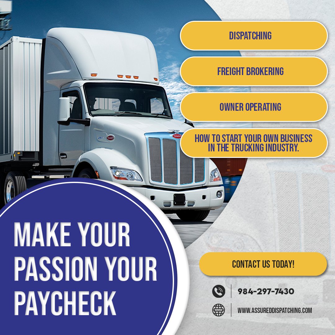 __Dispatching__'s tweet photo. Turning your passion into a paycheck is a blessing. It’s only when you’re doing a job you truly love that you don’t feel like work is a chore. 😃
.
https://t.co/3j5voOucko
.
.
.
#assureddispatching #trucking #transportation #dispatchlife #viral #trending #truckindustry https://t.co/2JRfoJpFEM
