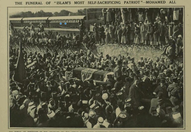 Funeral procession of Maulana Mohammad Ali Jauhar, Islam's most self-sacrificing Patriot in Jerusalem, Palestine who died on this day 92-yrs ago.
He fought for India's freedom from British colonial rule. He died in London &amp; was honoured to be buried in Masjid al-Aqsa, Palestine.