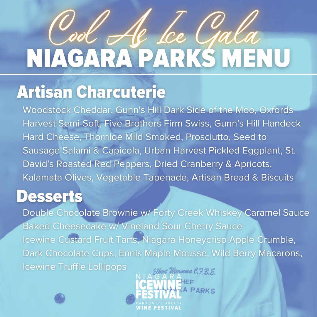 Our Cool As Ice Gala is almost here, and we can't wait to try some of the culinary options from Chef Elbert Wiersema at <a href="/NiagaraParks/">Niagara Parks</a>!

Haven't gotten your Gala tickets yet? Don't miss out! Head to bit.ly/CoolAsIceGala now for more info 🎟