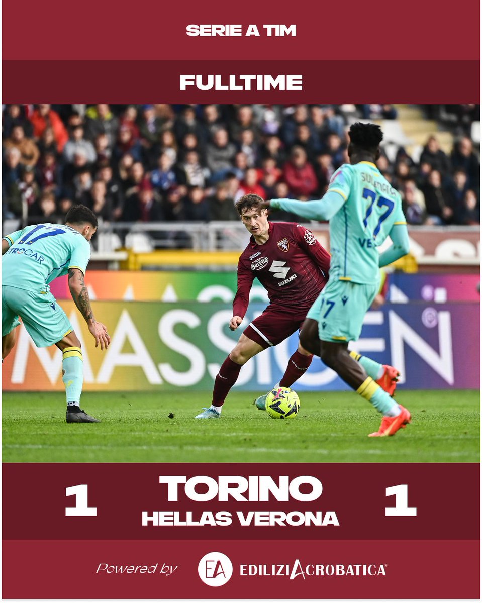 OxenteCalcio's tweet photo. FIM DE PAPO!

Roteiro de cinema em Spezia, com um arco de renascimento para a Atalanta após uma atuação medíocre. Em Turim, os granata também evitaram o pior.

#Spezia 2⃣-2⃣ #Atalanta
#Torino 1⃣-1⃣ #Verona https://t.co/gkYtFzbReJ