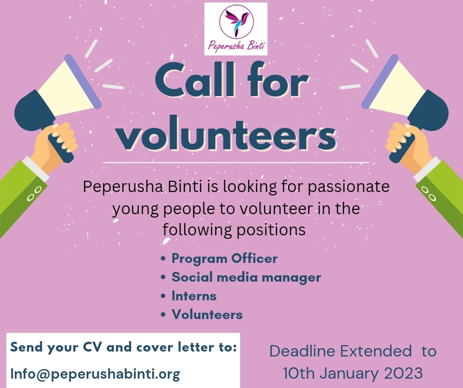 PeperushaB's tweet photo. 2023 ..
Opportunity requirements 

- Certificate in any of the following social sciences;Community development, Social work, Community Health, Counseling and Psychology.
- must have knowledge on social media management 
- must be within Kisumu 
- Must be reliable and Dedicated https://t.co/mM8KJIDc5u