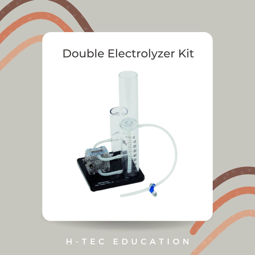 HTECEducation's tweet photo. The Double Electrolyzer Kit is a Double-Cell PEM Electrolyzer with water tanks, hydrogen, and oxygen storage tanks. The Electrolyzer 10 produces and stores hydrogen and oxygen simply by adding de-ionized water and an electric load. Click the link in bio for more! https://t.co/TXTTwd2KvJ