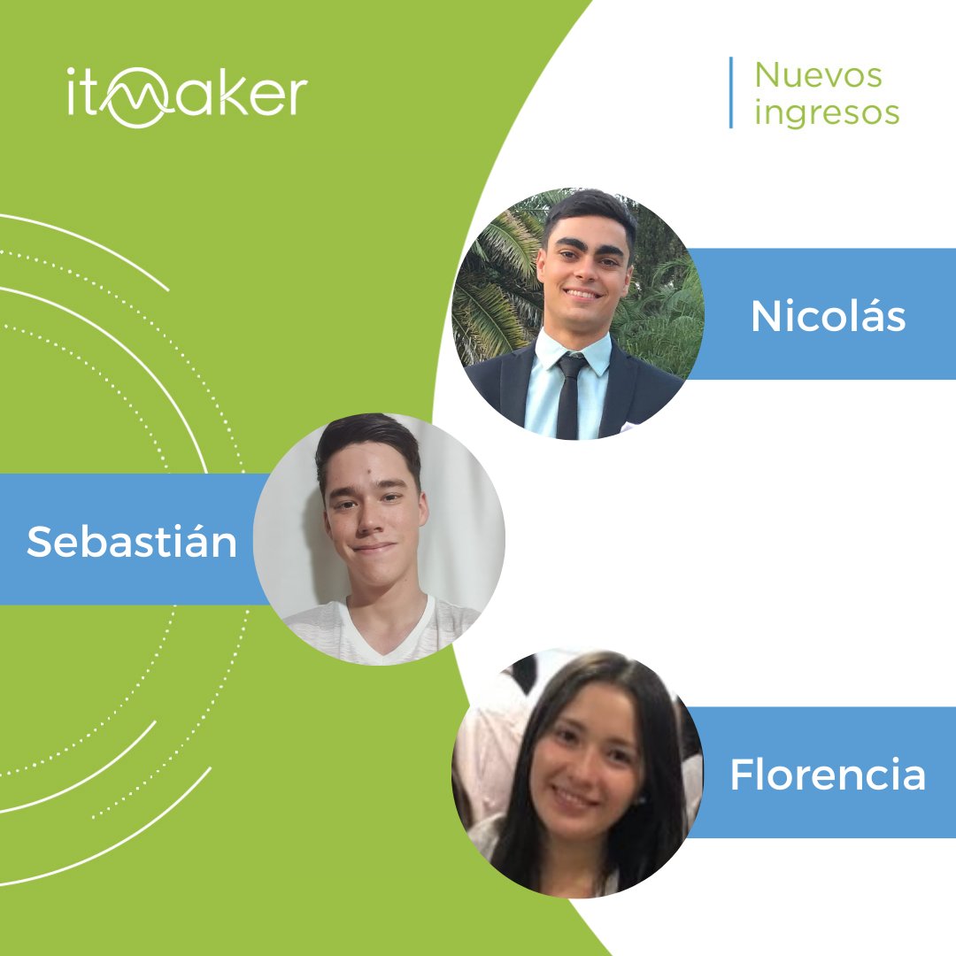 ITMakerArg's tweet photo. Hoy le damos la bienvenida a Florencia Costilla, Nicolas Varano y Sebastián Martinez, 3 nuevos talentos que se suman a IT Maker como trainees.

¡Bienvenidos al equipo!

#ITMaker #Qlik #AnalisisDeDatos #Vizlib #AnalisisDeDatos #IT #InteligenciaArtificial https://t.co/PoMVTPLrpk