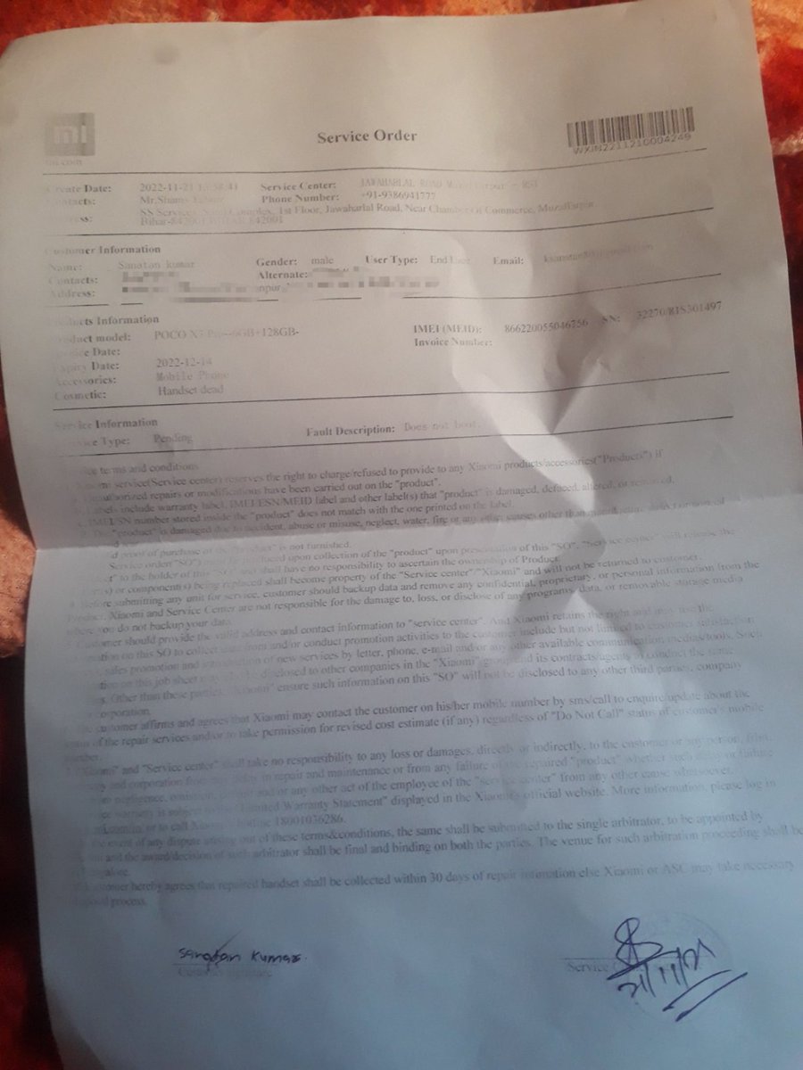 SinghSanatan's tweet photo. Hello 
@POCOGlobal
 
@IndiaPOCO
 
@MiIndiaSupport
 
@Xiaomi
 I Submitted my Poco X3 pro on 21 November for motherboard replacement as it was dead and under warranty. It's been 46 days, and the device still hasn't been repaired. No one is addressing my complaint online https://t.co/mGdOCSr84o