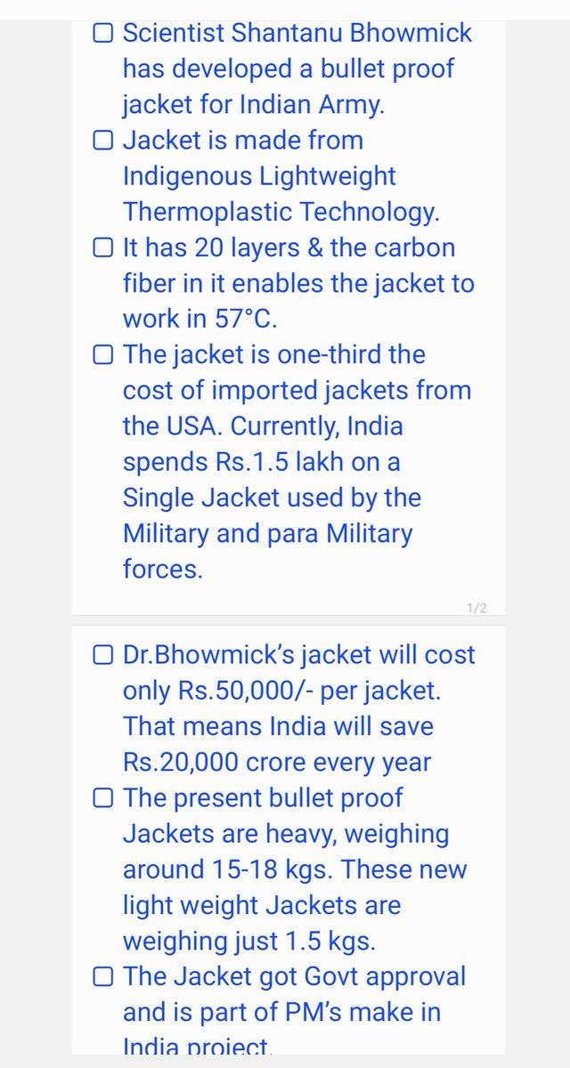 nammsiem's tweet photo. Made in India, much lighter in weight, Cost effective, much efficient Bullet Proof Jackets for our Military &amp; Para Military Forces!!
Pls read the details 👇
India will save Rs.20,000 CRORE per year !! 
#MakeInIndia 
#BulletProofJackets 
#IndianArmy https://t.co/XADMKib7ix