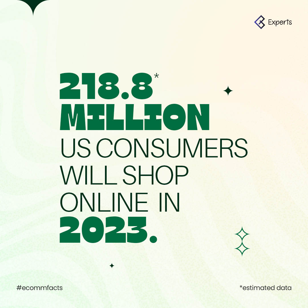 CedExperts's tweet photo. The US will witness an estimated 218.8 million online buyers in 2023. Thatโs close to 65% of the total US population. Are you planning to take your shop online in 2023? Drop us a Comment.
#cedexperts #cedcommerce #shopify #ecommfacts https://t.co/MIEerdOqya
