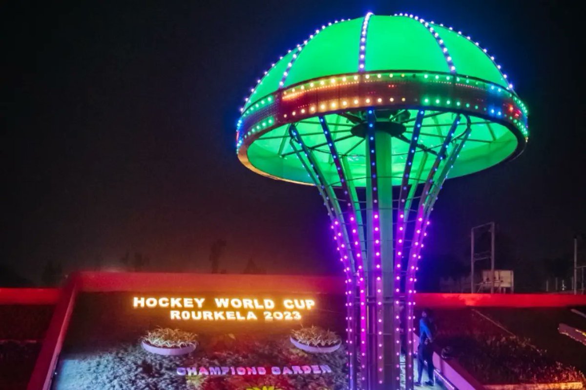 sports_odisha's tweet photo. The Steel City is all decked up to celebrate #HWC2023, here at the Champion's Garden in Rourkela!

The biggest celebration of hockey, ever!

#HockeyHaiDilMera #HockeyWorldCup2023
#HockeyComesHome 
#OdishaForHockey https://t.co/X34vh3d7Wi