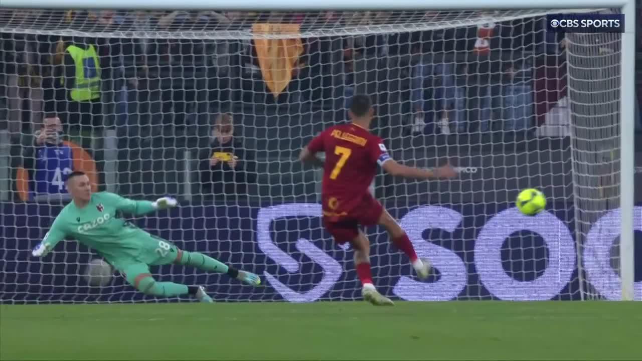 Less than ten minutes into the match, Lorenzo Pellegrini scores Roma's first goal of 2023. 🐺”