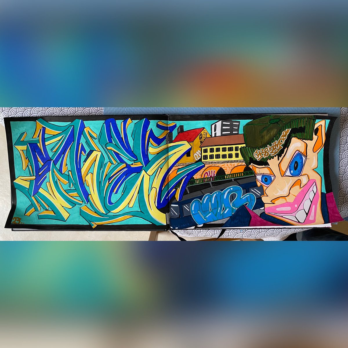 Ghe2toblaster's tweet photo. First @Ghe2toblaster #graffiti #sketch of #2023 feel the #blackbook https://t.co/OiFJ6Pjkba