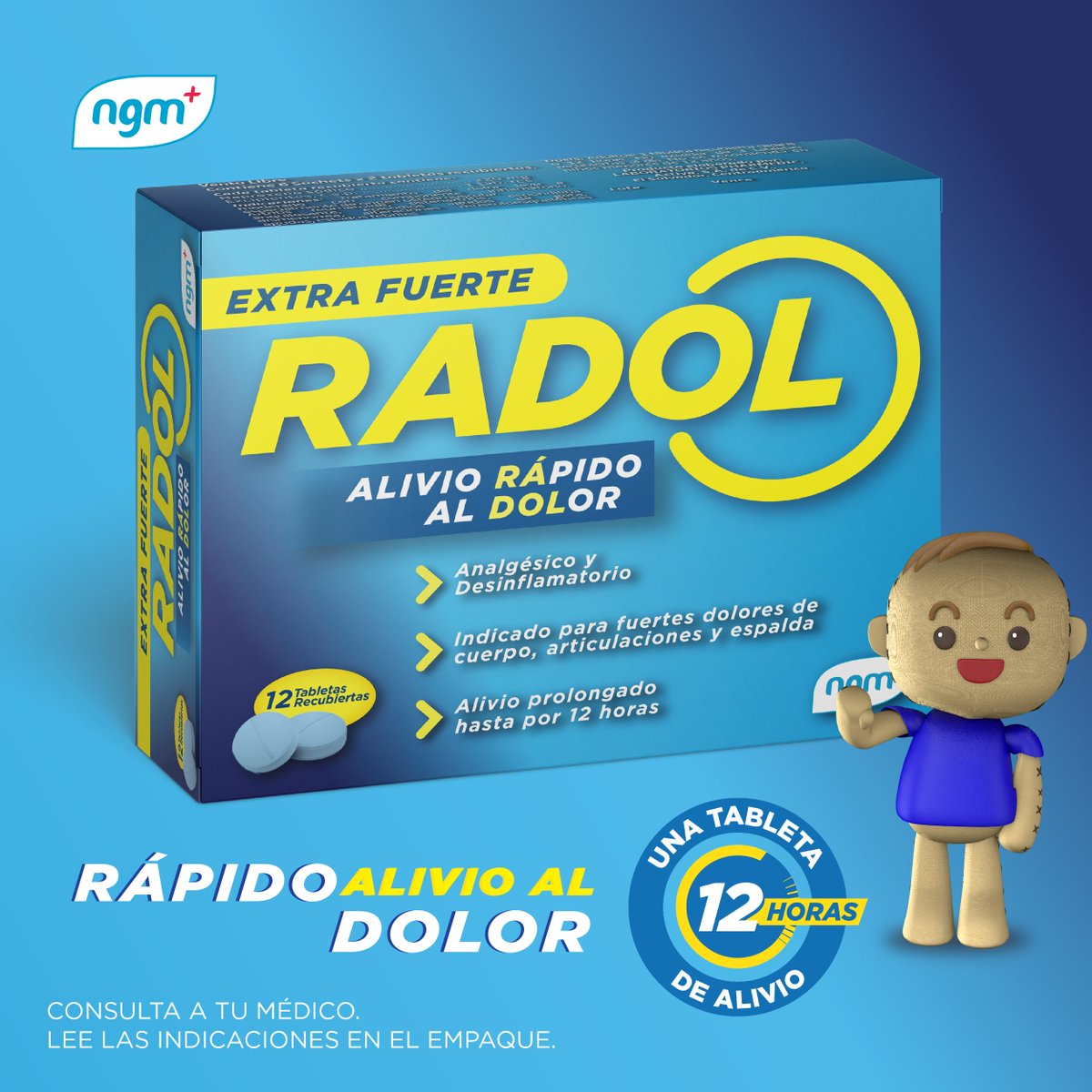 Ngm_sv's tweet photo. #RADOL Rápido alivio al dolor. 12 horas de alivio al dolor de las articulaciones y la inflamación. Consulta a tu médico. Lee las indicaciones en el empaque. https://t.co/yDuFUHWKE8