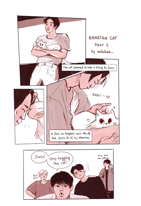 bangtan cat 2/? 
with a new member in the family you gotta fight for your cuddle rights #vminfanart 