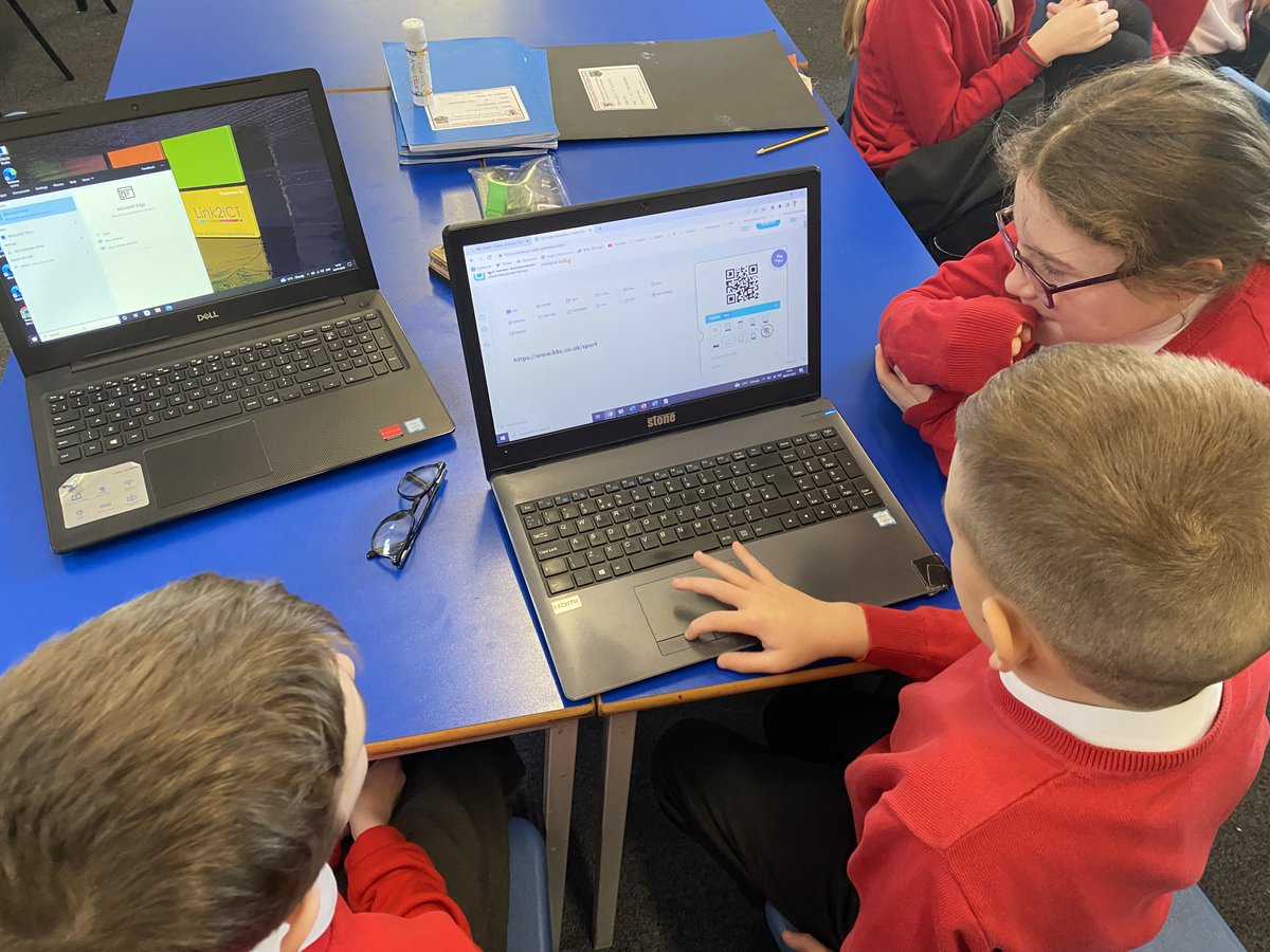 StTomMore's tweet image. Year 6 have been exploring the difference between Barcodes and QR Codes. 
They had the chance to create QR Codes to help people reach specific websites. #STMComputing #DataHandling