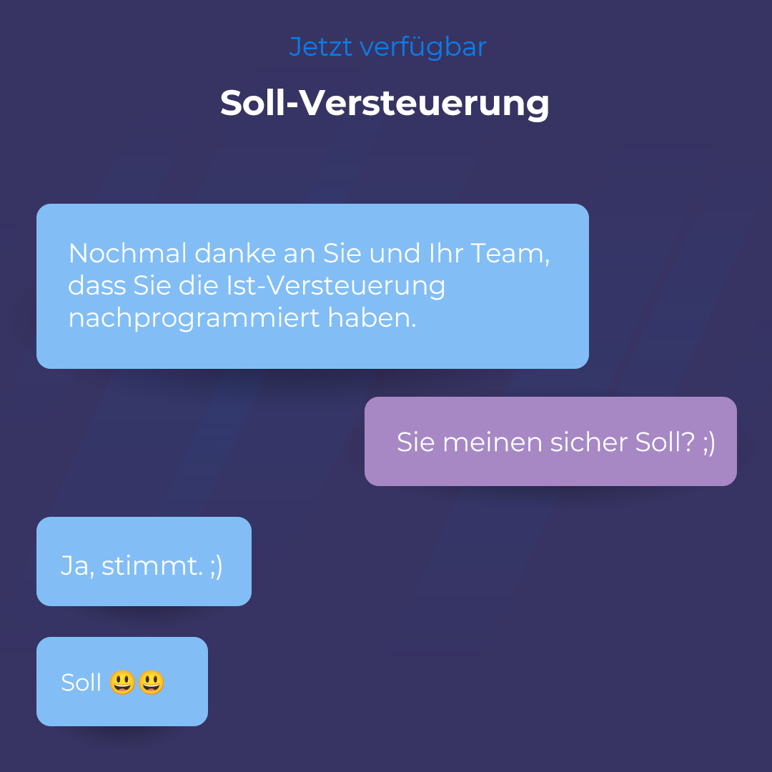actaport's tweet photo. Ab sofort steht Ihnen die Soll-Versteuerung in der Actaport Finanzbuchhaltung zur Verfügung.

Möchten Sie von Ist auf Soll-Versteuerung wechseln?
Die passende Schritt-für-Schritt-Anleitung finden Sie hier →

https://t.co/djdkx7O9Af 

#kanzleisoftware #finanzbuchhaltung #actaport https://t.co/Xp1mXVwUtd