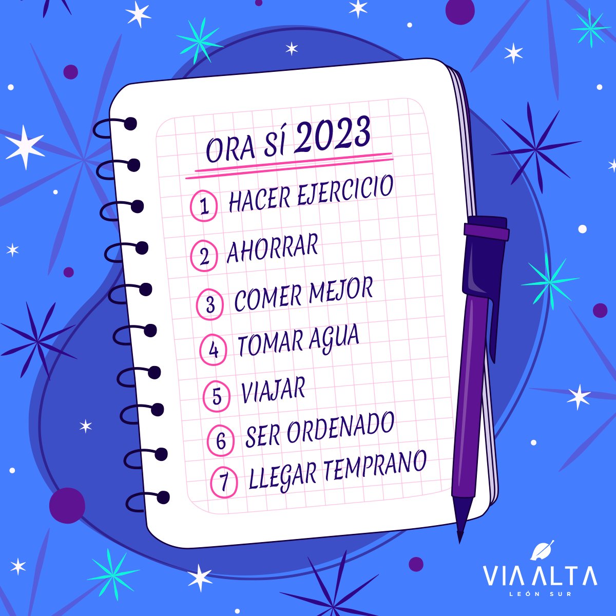viaaltaleonsur's tweet image. ¿Cuál de estos 7 propósitos de año nuevo es tu #OraSí? 🧐
¡Te esperamos pronto en Vía Alta León Sur! 
#TodoEnUnMismoLugar  #TuVíaAlaModa #TuViaALaComodidad #propósitos #añonuevo #CentroComercial
