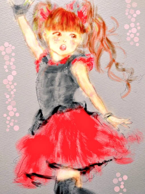 しごとはじめ…年末に作った獅子舞で初めて舞いました動画見てイメージトレーニングで本番…お客様から『獅子の魂宿ってたよ』『迫力あるなぁ』って喜んでいただけました撮影してくれたスタッフは引いてた昨日のYUIピョンちょっと修正#babymetal_fanart #BABYMETAL#イラスト #YUIMETAL 