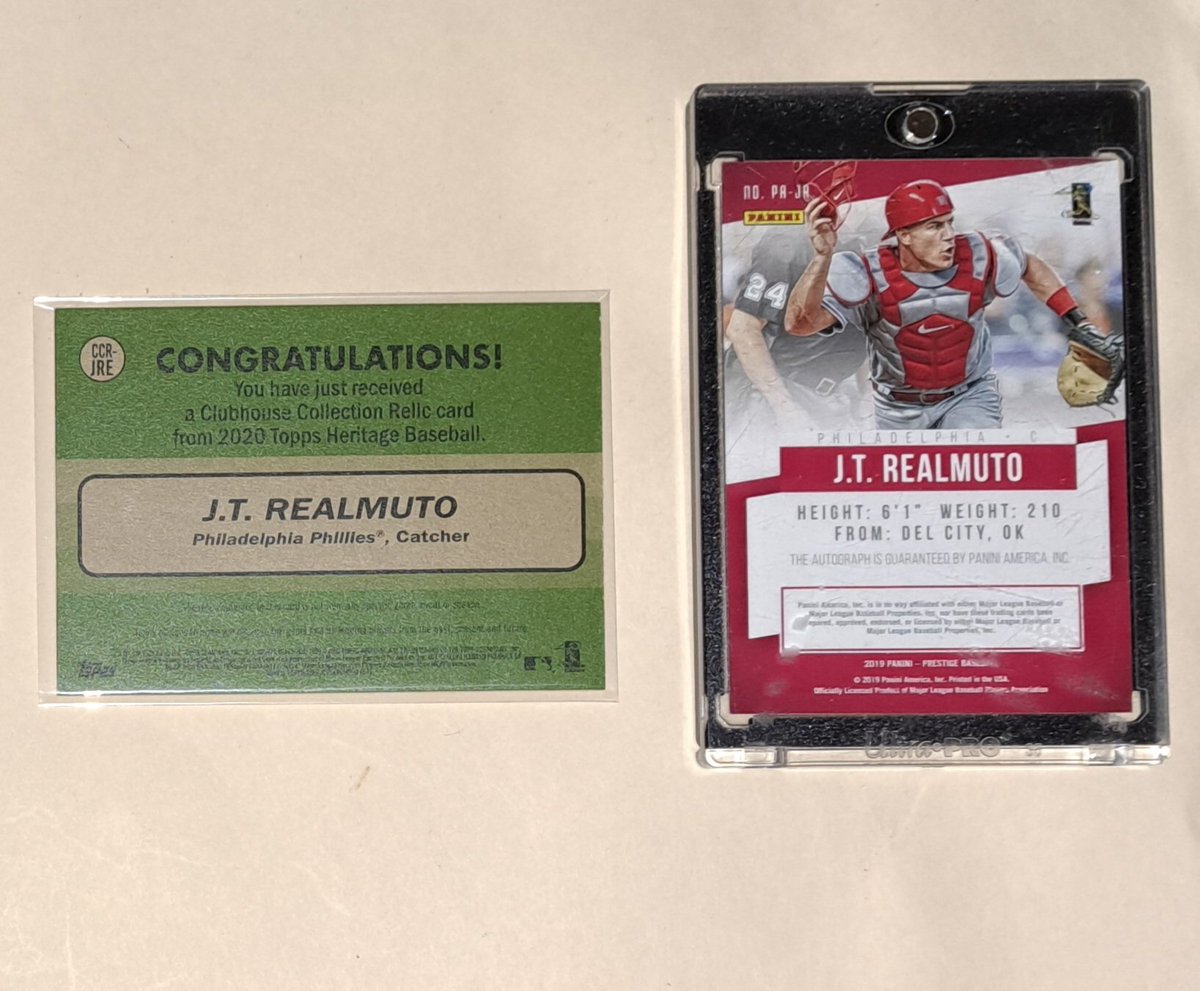 PhantasyWhiz's tweet image. Wednesday non vintage #11to11 auction (because Wednesday vintage belongs on @CardsStory thread) Best Catcher in Baseball #BCinB J.T. Realmuto 2 card set auto and patch.  Opening bid $11.00. Please retweet @jgilchrist0110 @HobbyConnector @hobbyretweeters @Irishshwn71 @LAcarddude