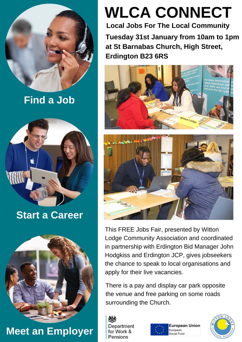 wittonlodge's tweet photo. If you're looking for work make sure you don't miss the next Erdington Jobs Fair at the end of the month where you will be able speak directly with local employers and apply for their live vacancies @BhamCityCouncil @JCPinBirmingham @ErdingtonLocal https://t.co/6Ieo4ovm6o