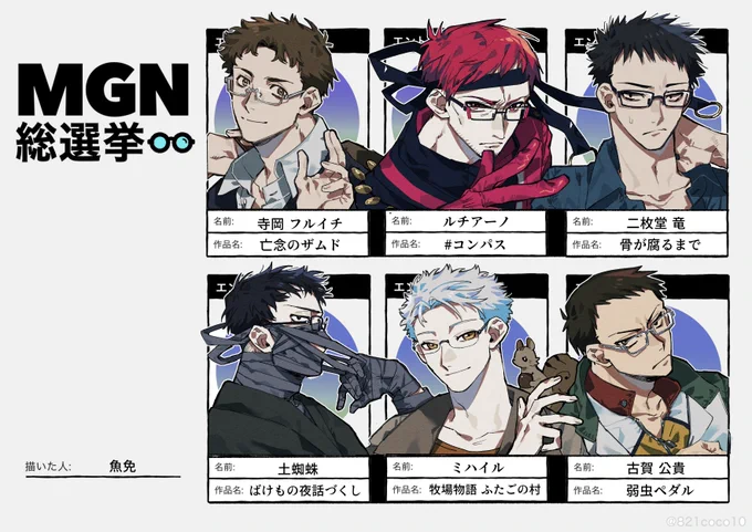 #MGN総選挙
今年も今まで出会った短髪眼鏡で描き始めをしました。 