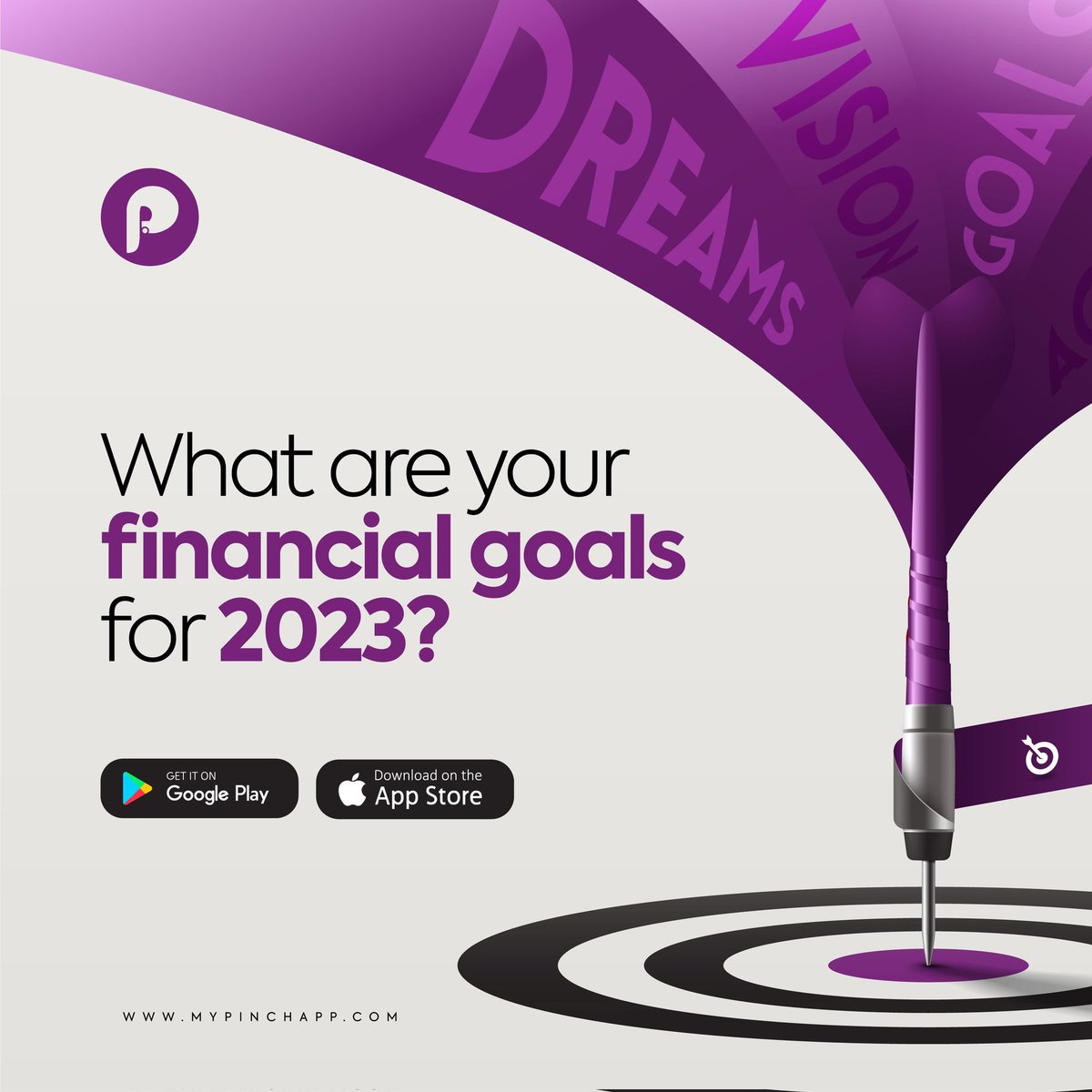 MyPinchApp's tweet photo. The new year comes with new opportunities to set and smash new goals.
What do you want your money to achieve for you in 2023? Tell us.
#MyPinchApp #goals2023 #financialgoals #goalsetting https://t.co/zOH4BOZPAu