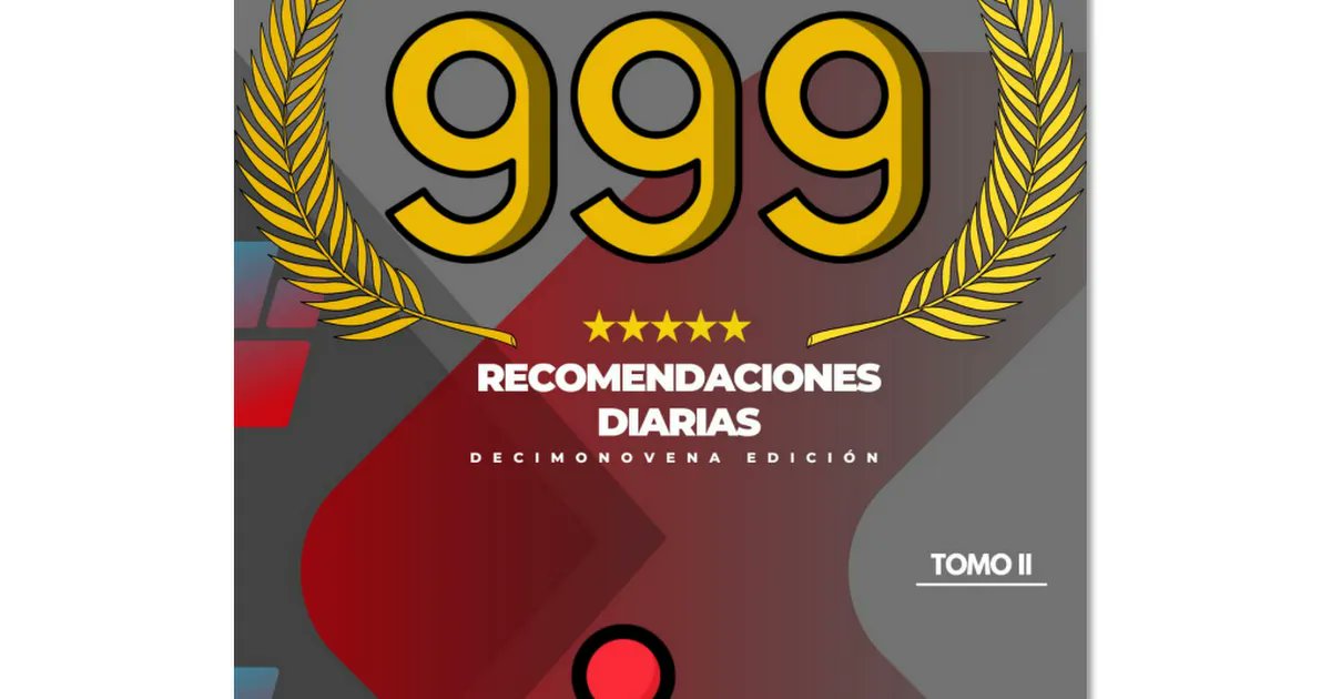 tu_profe's tweet photo. Muchas gracias por permitirme llegar durante 999 días consecutivos. Cerramos un ciclo con el Tomo II y la 19.ª edición, más de 16 000 descargas directas de todas las ediciones.El último Tomo lo pueden descargar desde https://t.co/drqDtdS4io  #RecomendaciónDelDía https://t.co/2BjR85FeQd