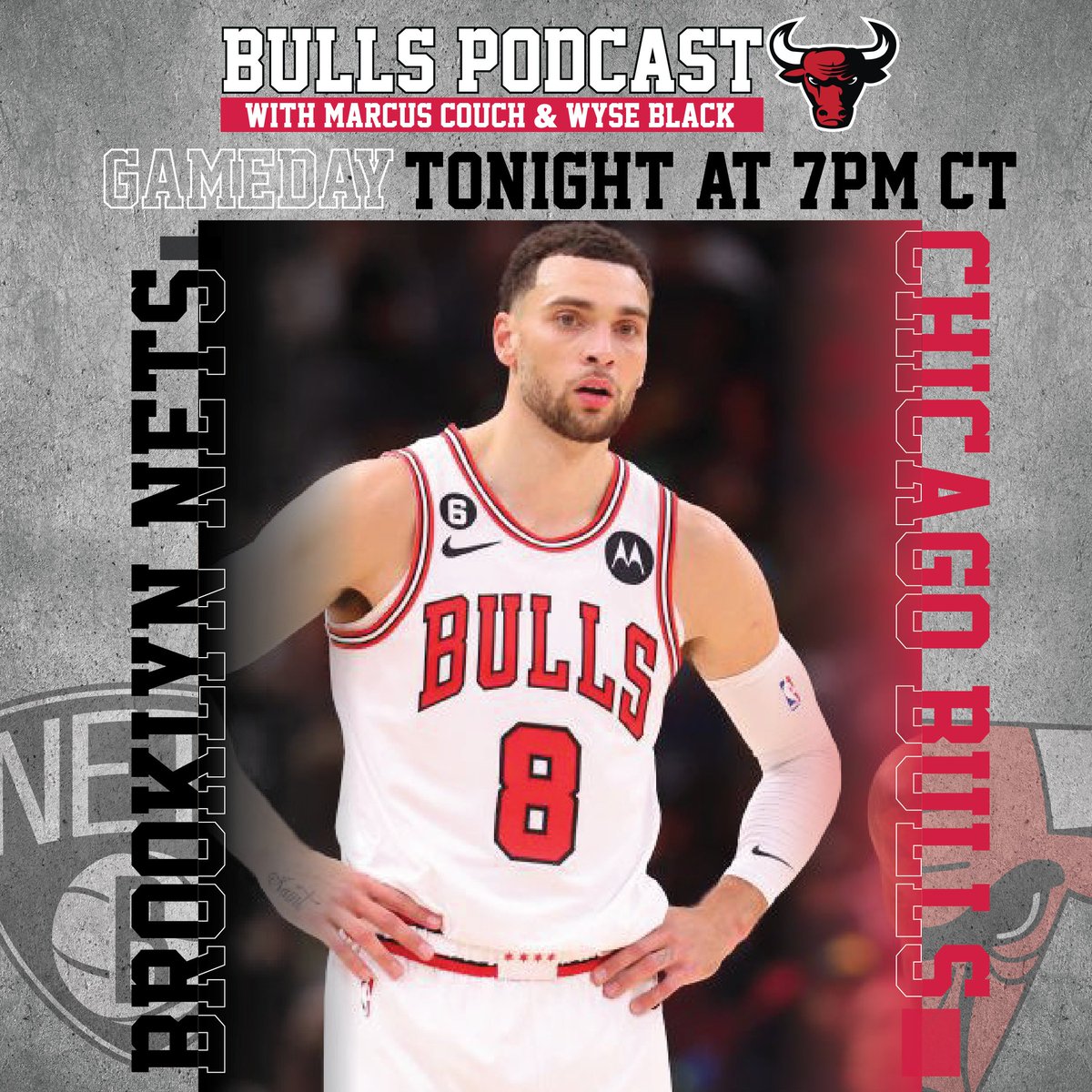 bullspodcast's tweet photo. It's #Bulls GAME DAY! Game #38 - Brooklyn Nets at Chicago Bulls. Today at 7:00 PM Chicago Time. How are you feeling #BullsNation? https://t.co/K43unuWZm6