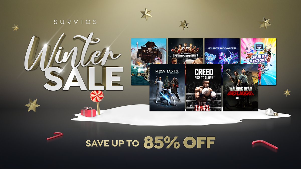 Survios's tweet photo. 📢 This is your final reminder that our #WinterSale ❄️will be ending tomorrow. 

Take up this opportunity to snag one or more classic Survios titles for up to 85% off 🏷️

#Battlewake #SprintVector #CreedRTG #Electronauts #RawData #BigRumbleBoxing  #TWDOnslaught https://t.co/XwFY3a7v3J