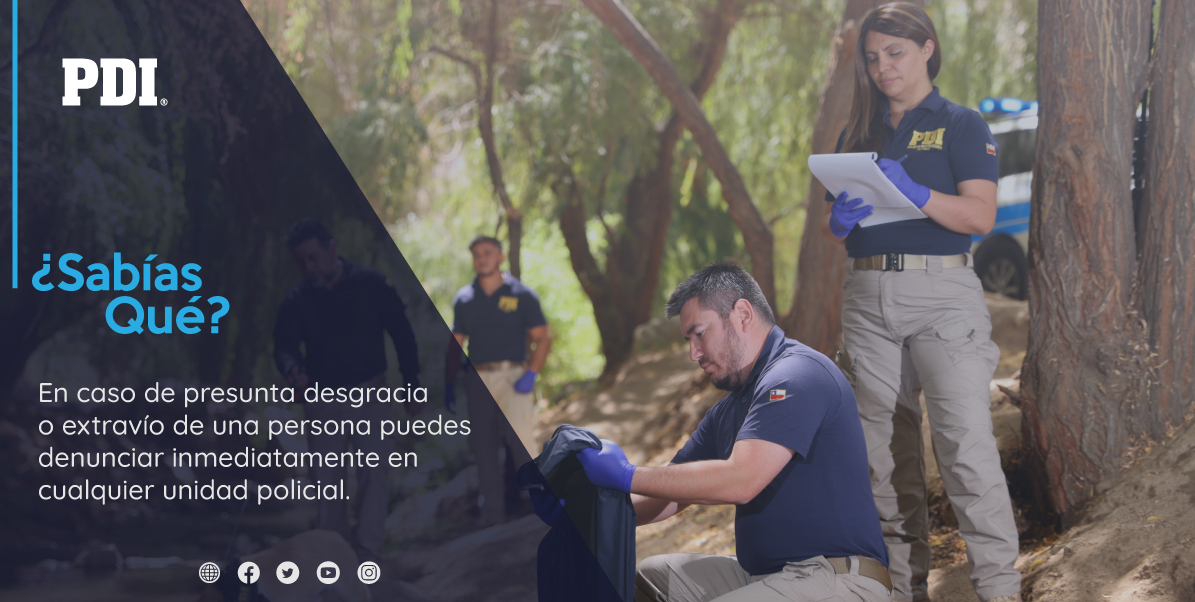 PDI_CHILE's tweet photo. ⏱️ ¿12,  24 o 48 horas? 

▶️ No existe un requisito de tiempo cuando se trata de la desaparición de un ser querido. 

▶️ En casos de Presunta Desgracia ¡Haz la denuncia a tiempo! https://t.co/tIotWKIfGR