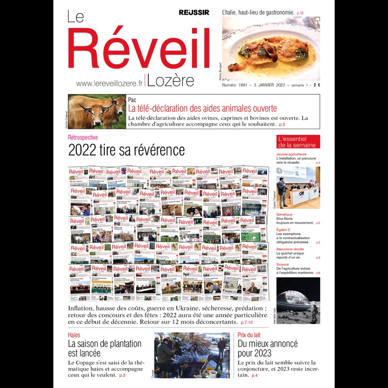 🎆Toute l'équipe du Réveil Lozère vous souhaite une excellente année 2023 !

À la une du Réveil Lozère du 5 janvier :

📌 Retour en images sur une année 2022 imprévisible

📌 La télé-déclaration des aides animales est ouverte

📌 La saison de plantation des haies est lancée