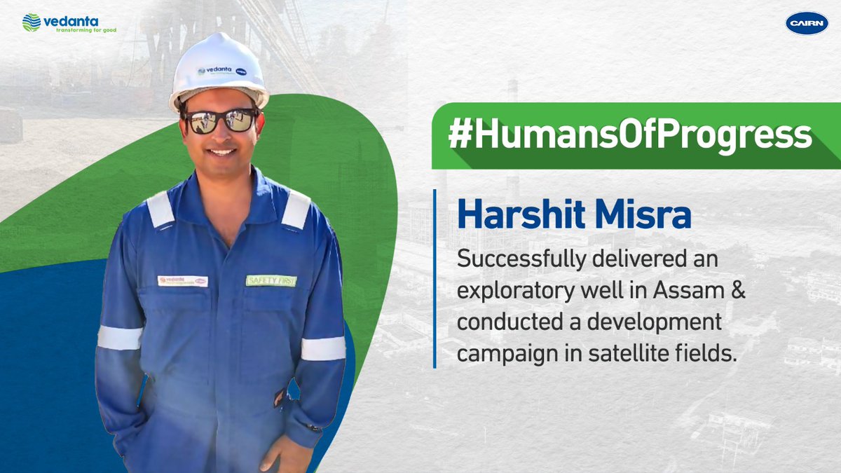 Cairn_Vedanta's tweet photo. Kudos to Harshit Misra & his team for achieving drilling objectives, delivering wells safely within budget. Their expertise helped improve drilling performance by over 50%, & enabled successful completion of exploration wells in multiple North-East blocks. #HumansOfProgress https://t.co/Rko1C8btcd