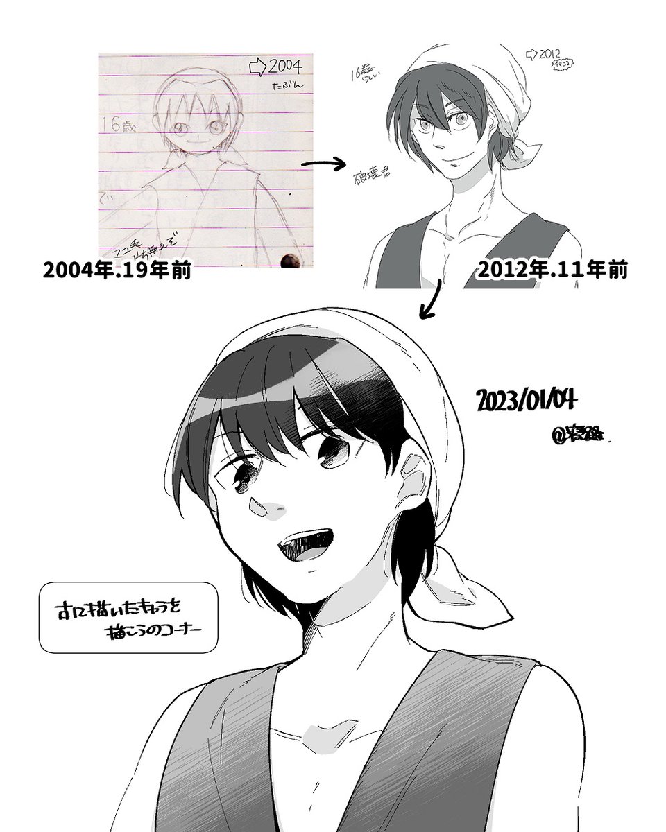 2004年に生み出したキャラのリメイク絵 