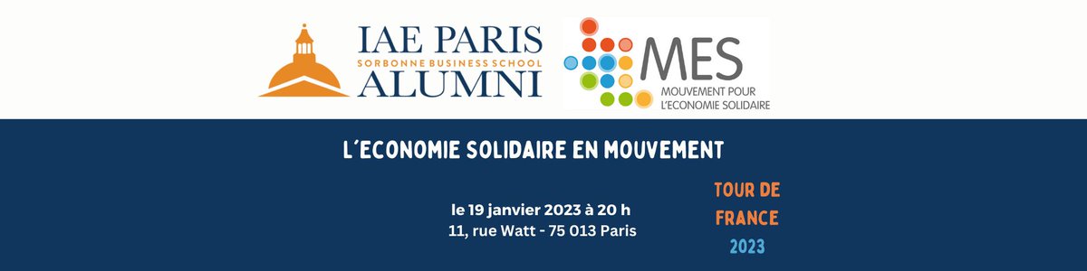 L'Economie solidaire en mouvement ss la dir. @JosetteCombes @jlLaville @lLasnierNobru sera présenté le 19 janv 23- à 20h -13, rue Watt #Paris13.Merci à @IAEParisAlumni :📢 bit.ly/3FOSvpC 👉bit.ly/3FVIh6Q @MarleneSchiappa Nathalie Raul-Croset Philippe Eynaud