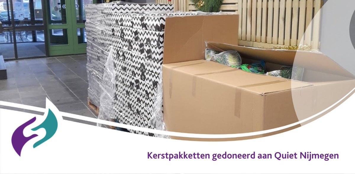 Fijn om je collega's een extra waardering te kunnen geven met een kerstpakket. Maar wat doe je met de extra pakketten? Dit jaar zijn ze gedoneerd aan de <a href="/QuietNederland/">Quiet</a> vestiging Nijmegen. De pallets kwamen vandaag aan.

#armoedebestrijding #zorgvoorelkaar #armoedeinNederland
