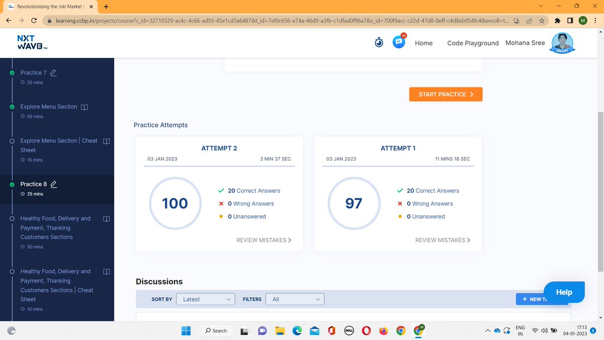 MohanaSreeKatam's tweet photo. Hello People!!!
Developing Layouts > Practice 8
Responsive Web Design & Bootstrap Grid System
Day 4 of 365 Days challenge...
4/365 new beginning of 2023
#cosistency #nxtwave #ccbp #lovingcoding #cse #flyhighchallenge #consistency
@rahulattuluri @nxtwave_tech https://t.co/83gx3JJc0D
