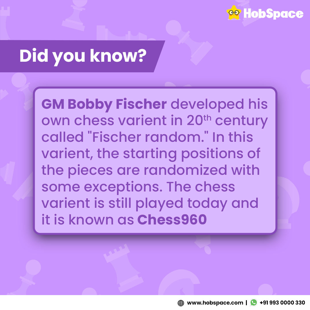 hobspace_chess's tweet photo. What a genius Fischer was to develop his own chess variant! 🤯
.
.
#chess #HobSpace #chessfacts #chessclub #chessmoves #chessplayer #didyouknow #activityforkids #boardgamesofinstagram #skills #boardgames #kidsactivities #didyouknowfacts #trending #DidYouKnow #Fischer #chess960 https://t.co/2vYqFPsQiy