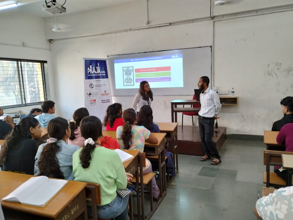 Prajafoundation's tweet photo. #Praja conducted a #workshop at L.S. Raheja College on the Three Tiers of Governance, which highlighted the importance of understanding the layers and functioning of #Governance for effective policymaking!
#PrajaWorkshop #CityGovernance #Mumbai #LSRahejaCollege https://t.co/j44q6XfgqC