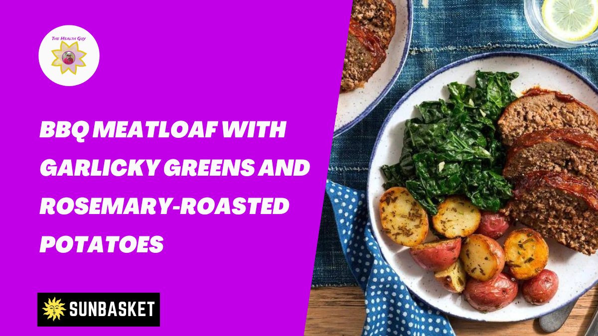 spaguyguy's tweet photo. There’s a method to our meatloaf madness! In our version of this all-American comfort food, we pump up the flavor with herbs, spices, and our sweet-tangy BBQ glaze.

BBQ meatloaf with garlicky greens and rosemary-roasted potatoes 👉 https://t.co/0yFG5paE0e

#sunbasket #meal #Food https://t.co/fHSgkOzgke