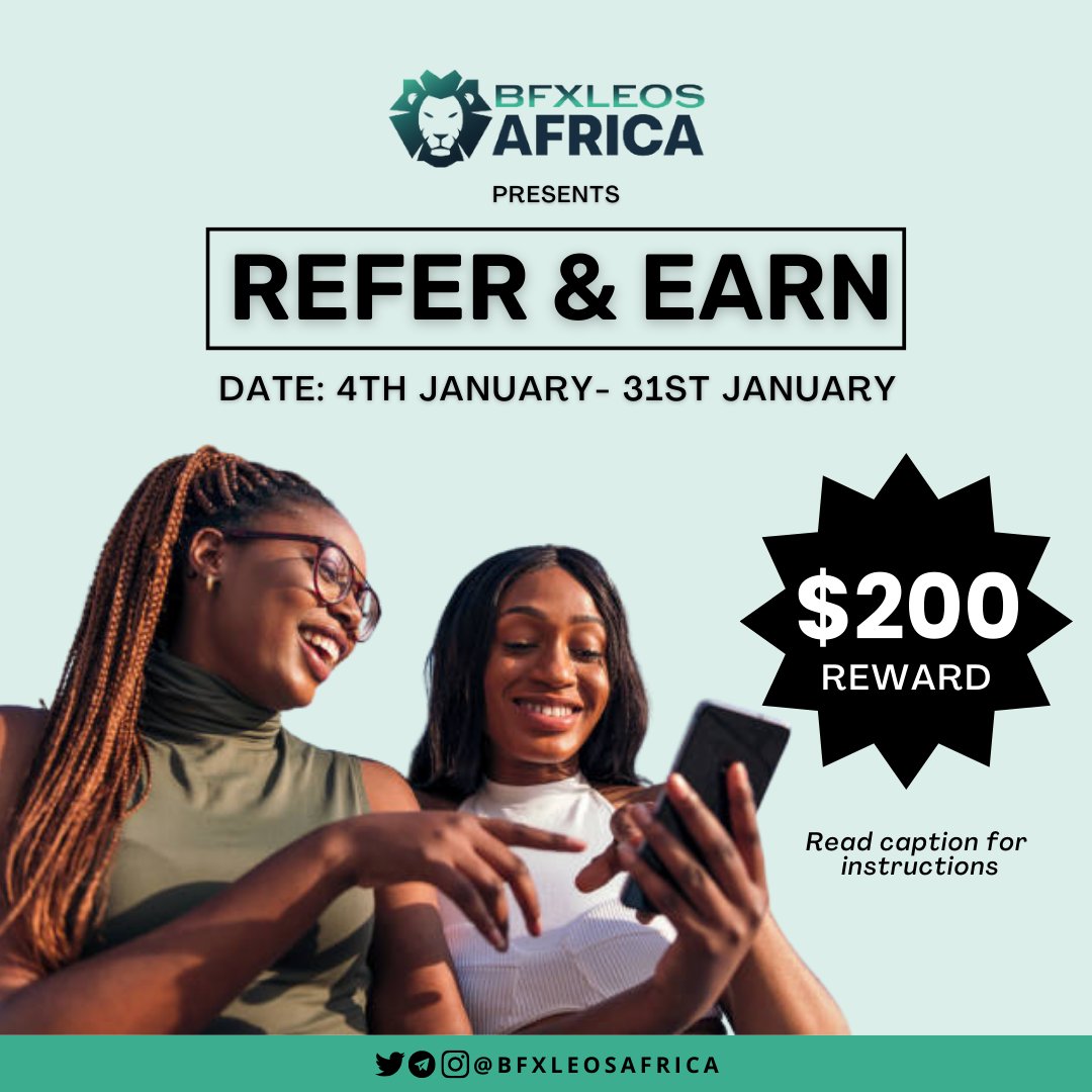 Happy New Year Family😊

Let's begin the new year with some new friends.👨‍👩‍👧‍👧

Our Refer and Earn Campaign is back and better!! 💃🏽💃🏽

Reward - $200

Are you excited about this?
Yes we are😜

Click on the link below to get started.
gleam.io/ZfIH9/refer-a-…

All the best team!