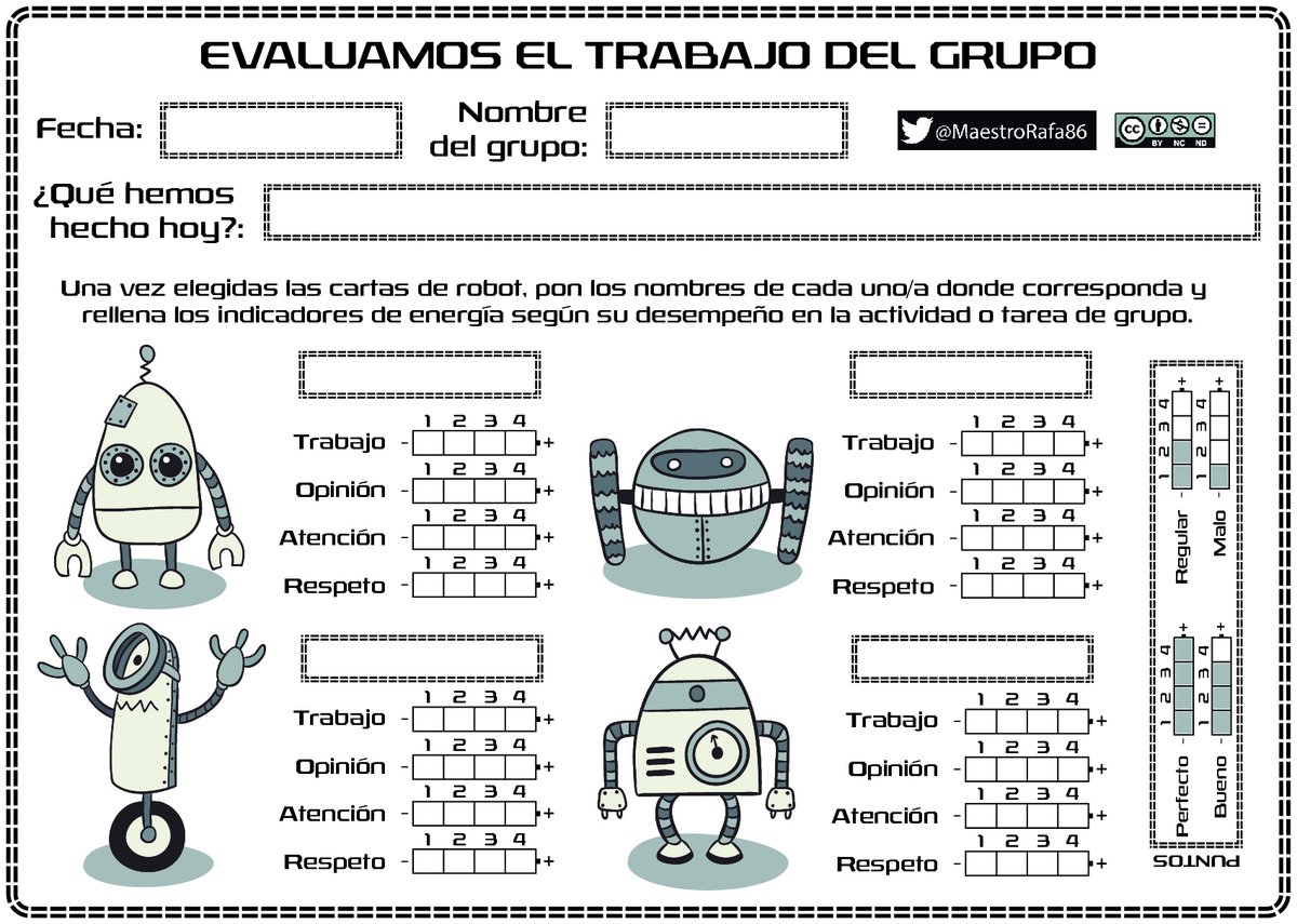 MaestroRafa86's tweet photo. 🎯🤖Coevaluar el trabajo en equipo con las cartas robóticas.

🔗Link de descarga👇🏻
https://t.co/he2lD1IFI6 https://t.co/bdmcmLDLxn