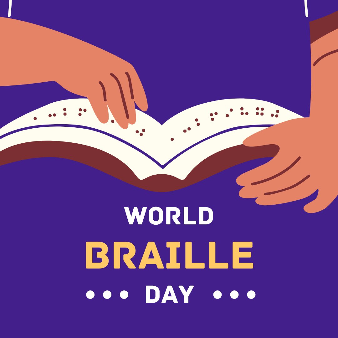 Universal_Care_'s tweet photo. World Braille Day! 

Today is about celebrating the birth of the creator of Braille, Louis Braille. Through the development of Braille, it has meant that many people who are visually impaired can read books, signs and be able to navigate freely. 

#UCS #RandLHealthcare #Care https://t.co/Idkw3bRvs5
