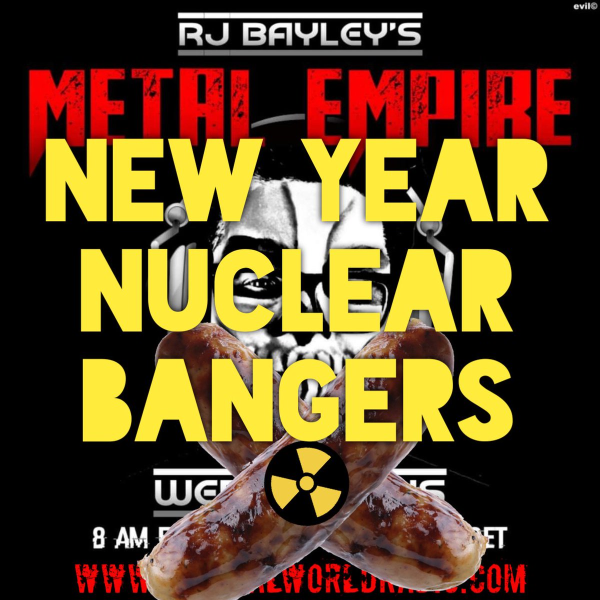 RJBayley's tweet photo. Friends, Romans, Metalheads, lend me your happy new years! I'm setting the tone for the next 365 by providing you a show with the most empowering, positive &amp; energetic music there is. Listen on https://t.co/I0WiwnUwMj &amp; join the chatroom to talk to the regulars &amp; me. #heavymetal https://t.co/olq60dPQ1k