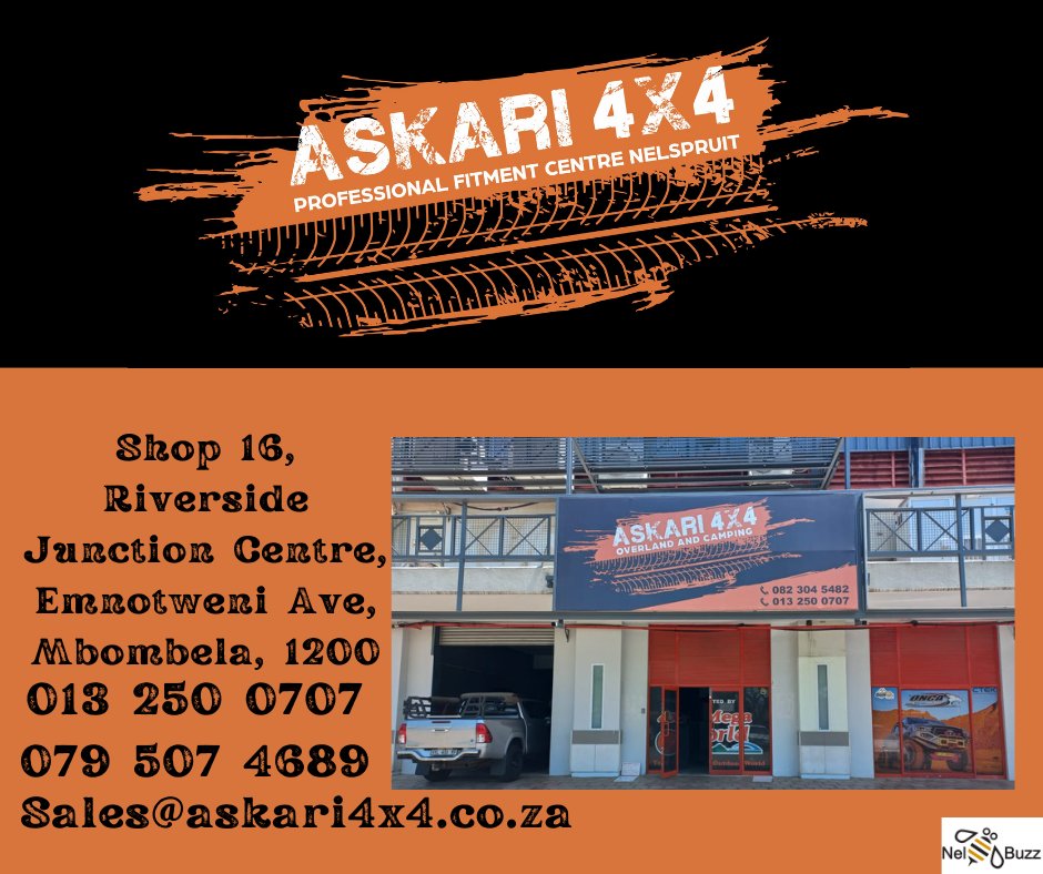 Professional 4x4 Accessories Fitment Centre.
For the best workmanship and quality products come visit us @ Askari 4x4 Nelspruit
Conqueror approved service and repairs agent
Visit us at:
Shop 16 Riverside Junction Centre, Emnotweni Ave
Contact us for your quote today:
013 250 0707