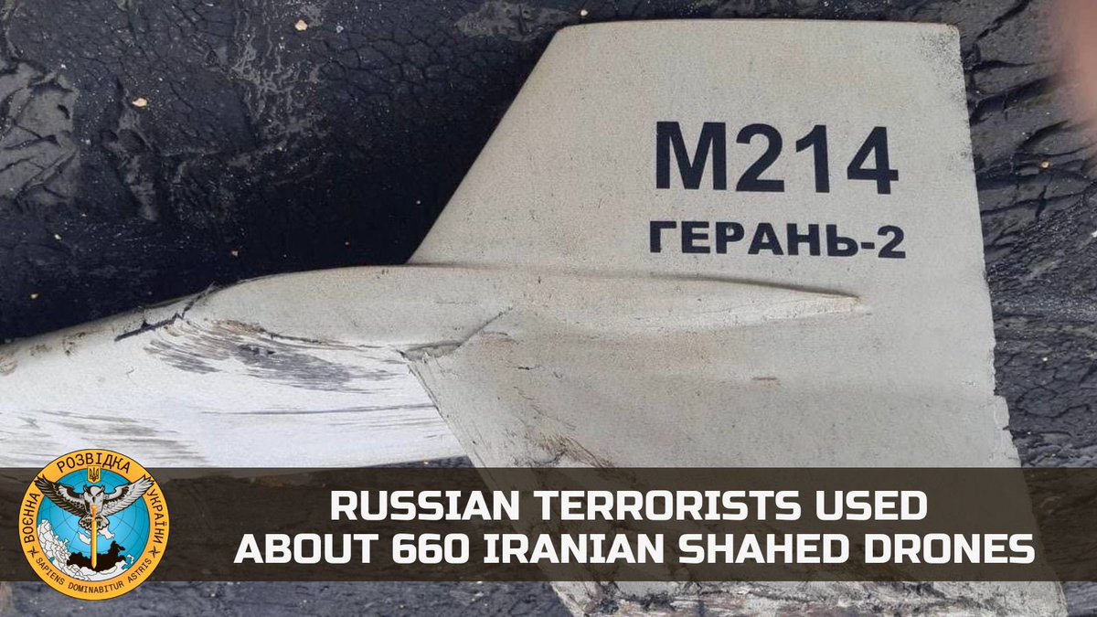 DI_Ukraine's tweet photo. #DIUinforms

‼️ #russian terrorists used about 660 Iranian Shahed drones, said Vadym Skibitskyi, a representative of the @DI_Ukraine, in an interview with @www_rbc_ua.

🔗 https://t.co/9mCpOHvz8Z https://t.co/a5n4PWGib0