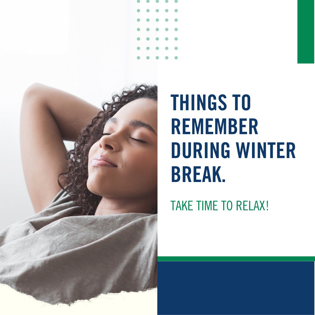 It is winter break, and there is SO much you want to do! When planning your break, make sure you have time to relax amidst your crazy schedule.

#MWCC #EarlyCollege #DualEnrollement #CollegeSuccess #JumpStartToCollege #Goals #WinterBreak #Holidays #HappyHolidays #Relax