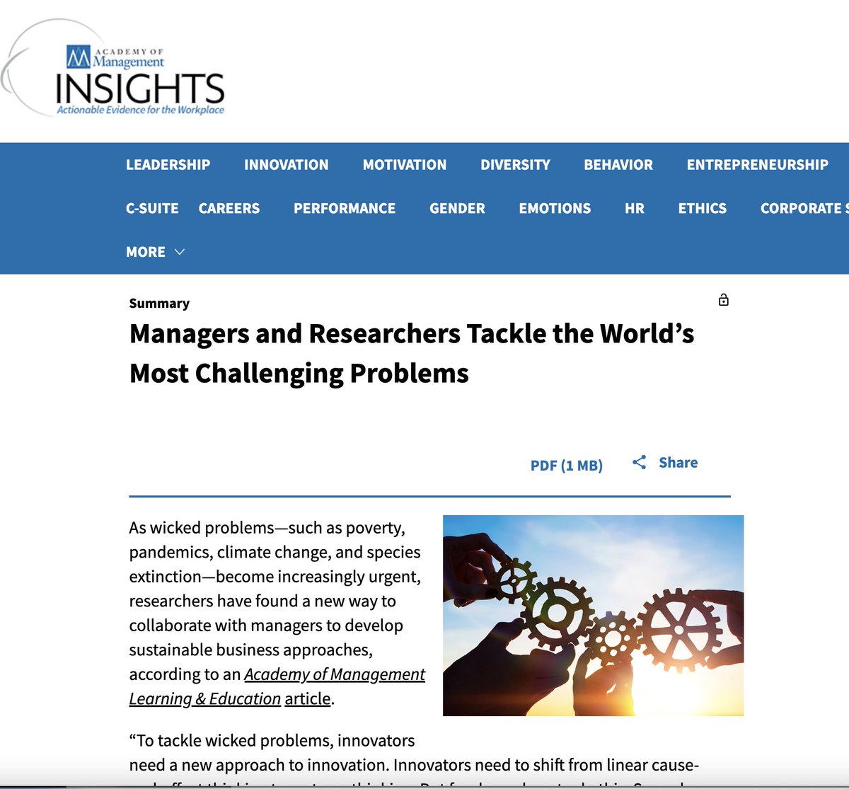 Garima Sharma (@garimasharma11) on Twitter photo Thanks to <a href="/AOMConnect/">Academy of Management</a> Insights for translating for practice our <a href="/amle_editors/">AMLE</a> paper
bit.ly/3jN0yvJ
AMLE paper bit.ly/3QfFrOE
Please share with change agents interested in addressing wicked problems like #climatechange <a href="/TimaBansal/">Tima Bansal</a> <a href="/GrewatschSylvia/">Sylvia Grewatsch</a> <a href="/AngelaGrecoNL/">Dr. Angela Greco</a> Thanks to <a href="/AOMConnect/">Academy of Management</a> Insights for translating for practice our <a href="/amle_editors/">AMLE</a> paper
bit.ly/3jN0yvJ
AMLE paper bit.ly/3QfFrOE
Please share with change agents interested in addressing wicked problems like #climatechange <a href="/TimaBansal/">Tima Bansal</a> <a href="/GrewatschSylvia/">Sylvia Grewatsch</a> <a href="/AngelaGrecoNL/">Dr. Angela Greco</a>
