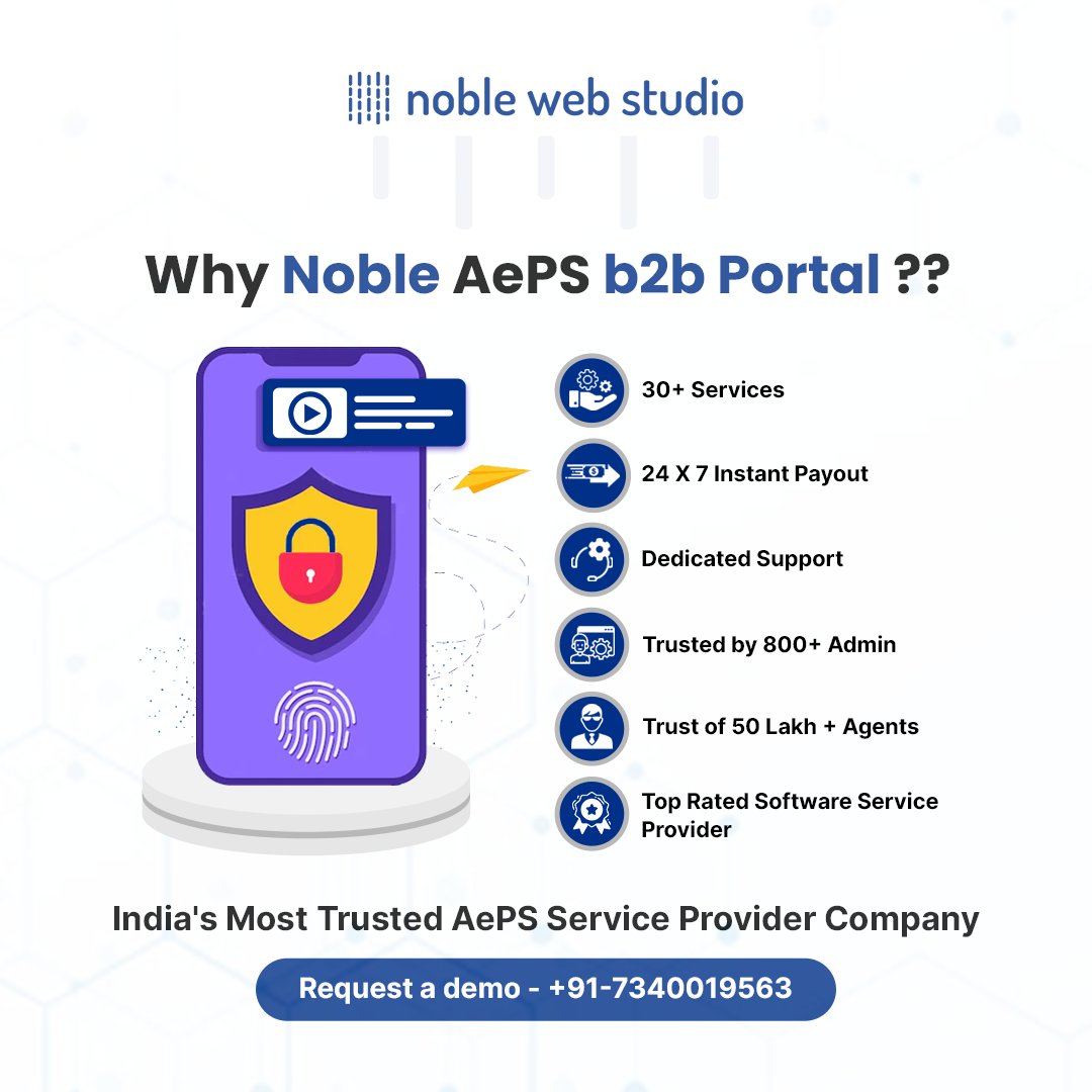 Noblewebstudio's tweet photo. अब अपने फिनटेक बिज़नेस को बनाये और बेहतर noble aeps portal के साथ,  
जुड़े नोबल वेब स्टूडियो के साथ और पाये 30+ सर्विसेज और अधिकतम कमीशन.
अधिक जानकारी के लिए संपर्क करे  - +91-7340019563

#noblewebstudio #noblesoftware #aepsportal #AEPS #aepsservice #aepsapi #aepssoftware #bbps https://t.co/BAPMY23wEQ