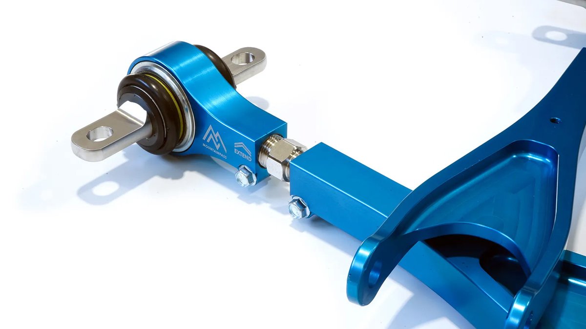 MountainPassEV's tweet photo. Do you own a new Model S or Model X - Plaid or Long Range? Check out our Camber Adjustable Rear Lower Control Arms!

☑ Correct Factory Camber or Adjust for Track
☑ Reduce Bump Steer in Rear Suspension
☑ Replace Rubber Bushing with Sealed Spherical
☑ Install Blue Parts

#Tesla https://t.co/ij64yMg1dp